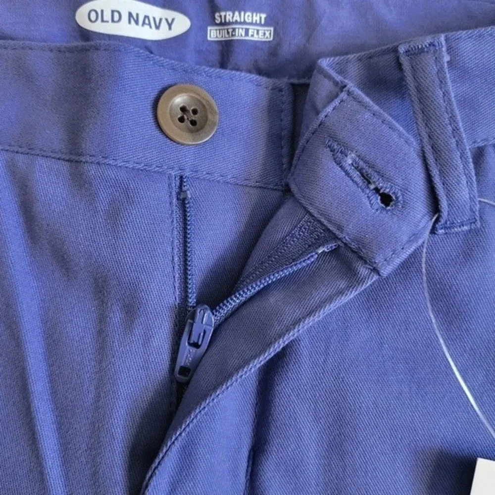 Old Navy Boys Purple Built-in‎ Flex Slim Preppy Straight Leg Chino Pants 10 NEW
